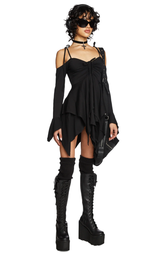 Fairies handkerchief dress - black