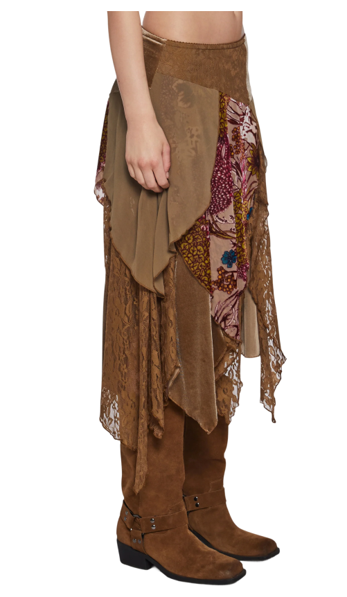 Soulful Sunshine Midi Skirt - Brown
