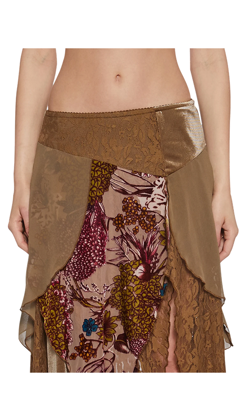 Soulful Sunshine Midi Skirt - Brown