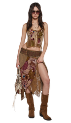 Soulful Sunshine Midi Skirt - Brown